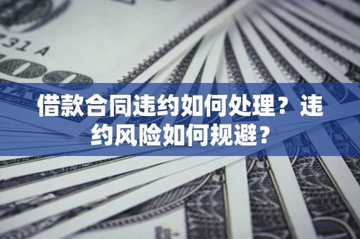 武汉借款合同违约如何处理？违约风险如何规避？