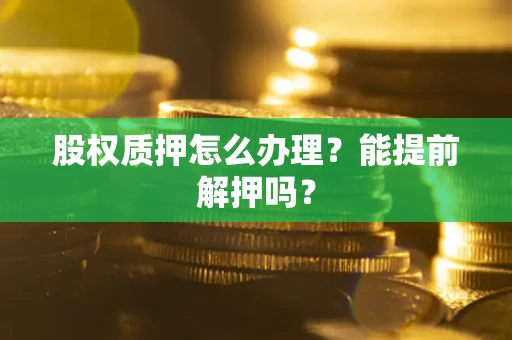 武汉股权质押怎么办理？能提前解押吗？
